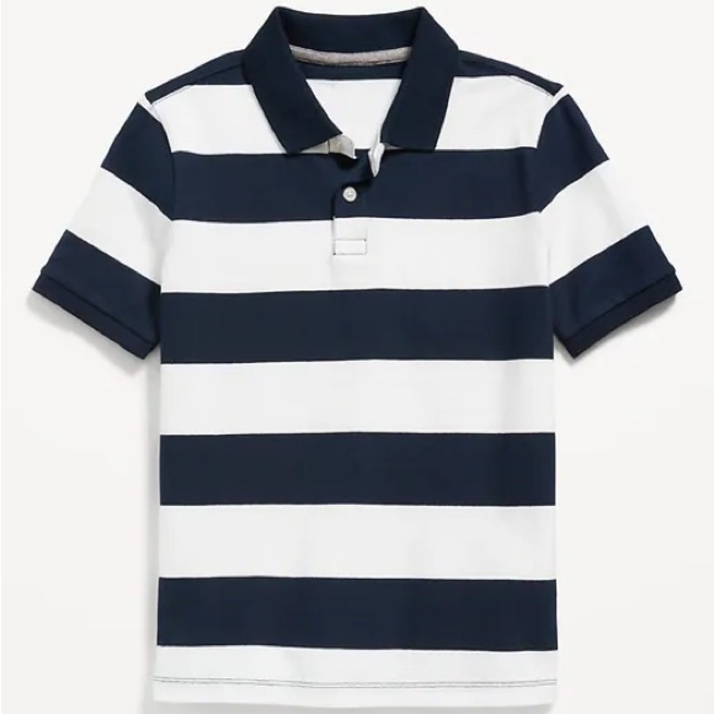 Old Navy Boys XL (14-16) Navy Blue and White Striped Polo